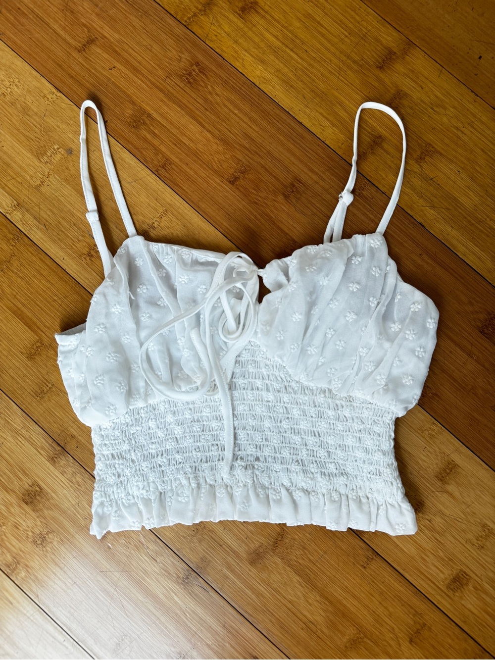 KENDALL & KYLIE Y2K white spaghetti strap cami top